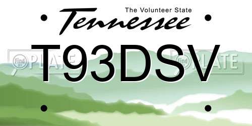 T93DSV Tennessee License Plate