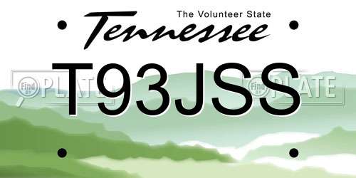 T93JSS Tennessee License Plate