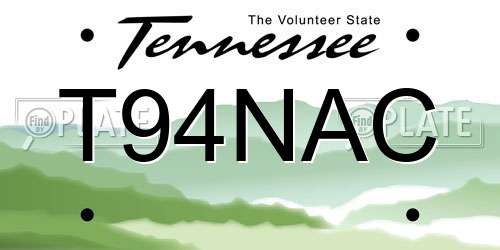 T94NAC Tennessee License Plate