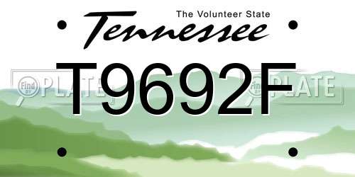 T9692F Tennessee License Plate