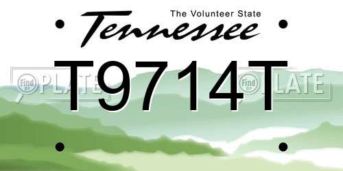 T9714T Tennessee License Plate