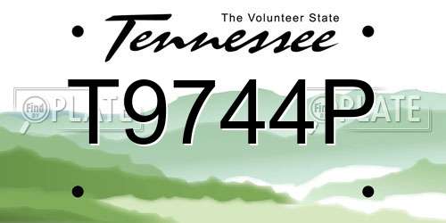 T9744P Tennessee License Plate