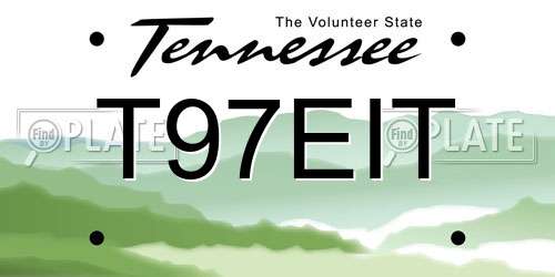 T97EIT Tennessee License Plate
