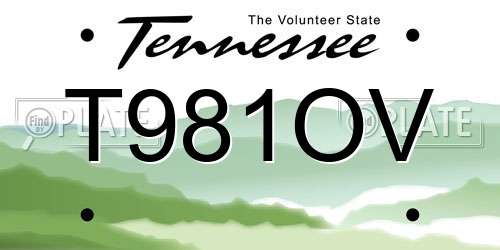 T981OV Tennessee License Plate