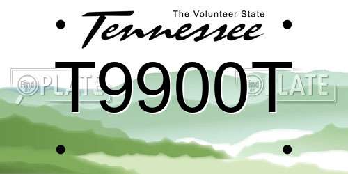 T9900T Tennessee License Plate