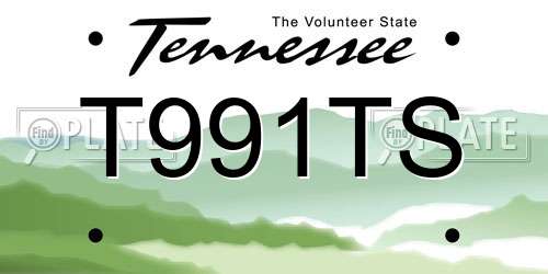 T991TS Tennessee License Plate