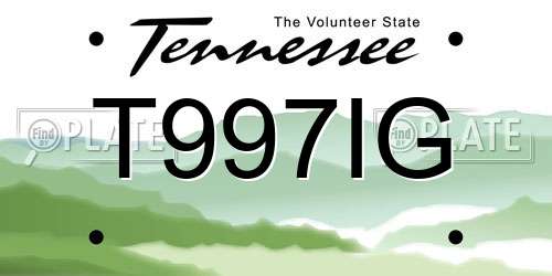T997IG Tennessee License Plate