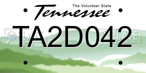 TA2D042 Tennessee License Plate