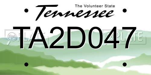 TA2D047 Tennessee License Plate