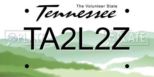 TA2L2Z Tennessee License Plate