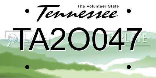 TA2O047 Tennessee License Plate
