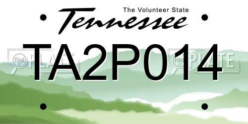 TA2P014 Tennessee License Plate