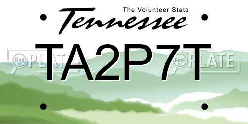 TA2P7T Tennessee License Plate
