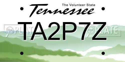 TA2P7Z Tennessee License Plate