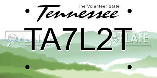 TA7L2T Tennessee License Plate