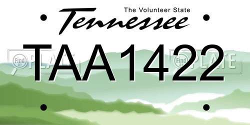 TAA1422 Tennessee License Plate