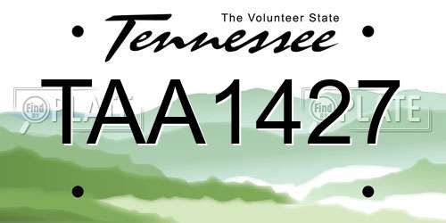 TAA1427 Tennessee License Plate