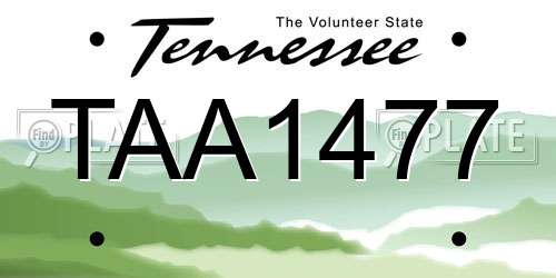 TAA1477 Tennessee License Plate