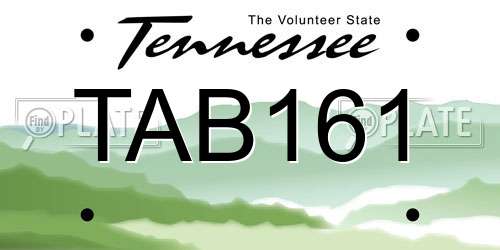 TAB161 Tennessee License Plate