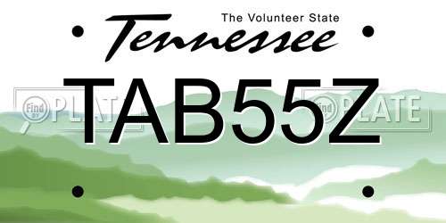 TAB55Z Tennessee License Plate