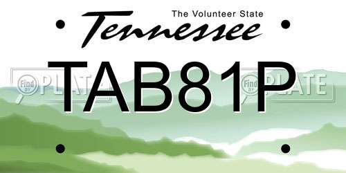 TAB81P Tennessee License Plate