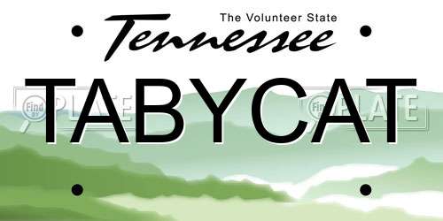 TABYCAT Tennessee License Plate