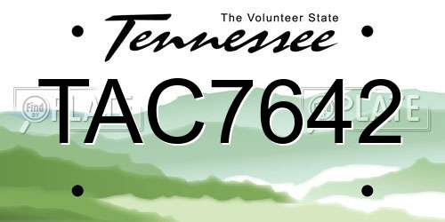 TAC7642 Tennessee License Plate