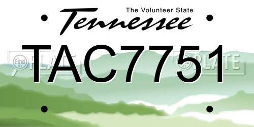 TAC7751 Tennessee License Plate