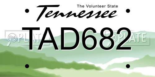 TAD682 Tennessee License Plate
