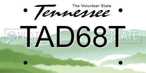 TAD68T Tennessee License Plate