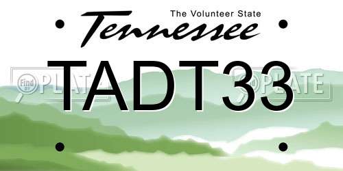TADT33 Tennessee License Plate