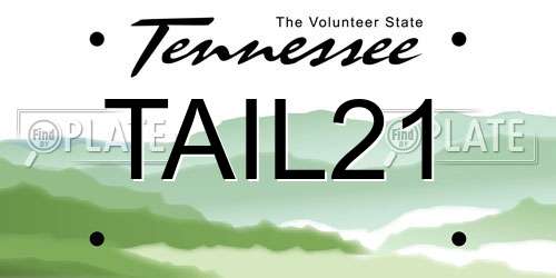 TAIL21 Tennessee License Plate