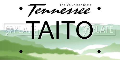 TAITO Tennessee License Plate