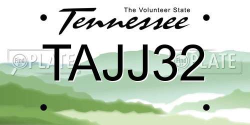 TAJJ32 Tennessee License Plate