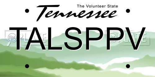 TALSPPV Tennessee License Plate