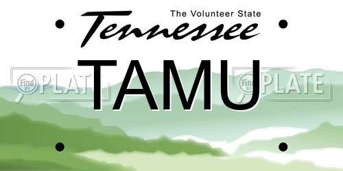 TAMU Tennessee License Plate
