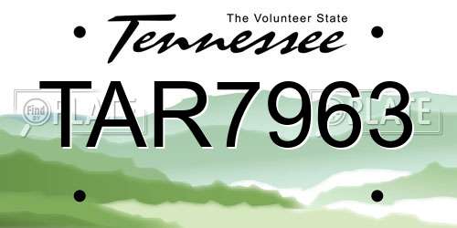 TAR7963 Tennessee License Plate