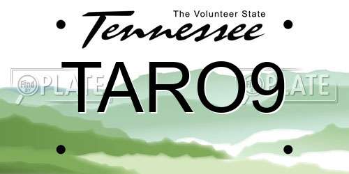 TARO9 Tennessee License Plate