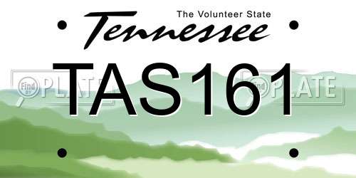 TAS161 Tennessee License Plate