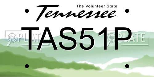 TAS51P Tennessee License Plate