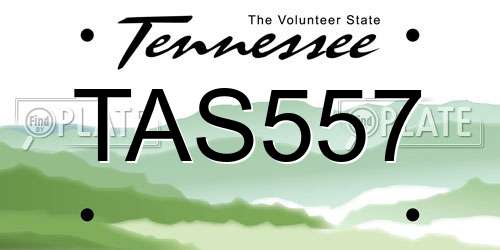 TAS557 Tennessee License Plate