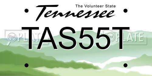 TAS55T Tennessee License Plate