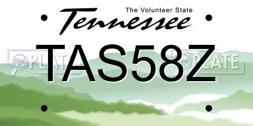 TAS58Z Tennessee License Plate