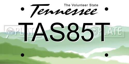 TAS85T Tennessee License Plate