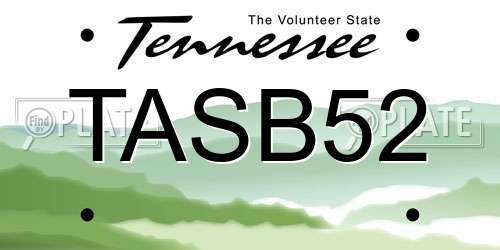 TASB52 Tennessee License Plate