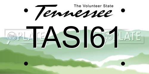 TASI61 Tennessee License Plate