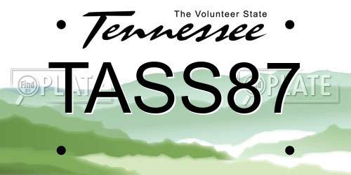 TASS87 Tennessee License Plate