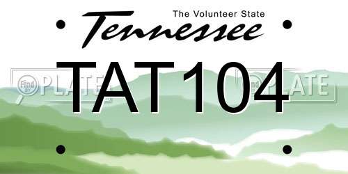 TAT104 Tennessee License Plate