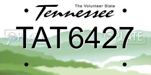TAT6427 Tennessee License Plate
