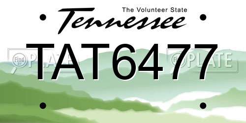 TAT6477 Tennessee License Plate